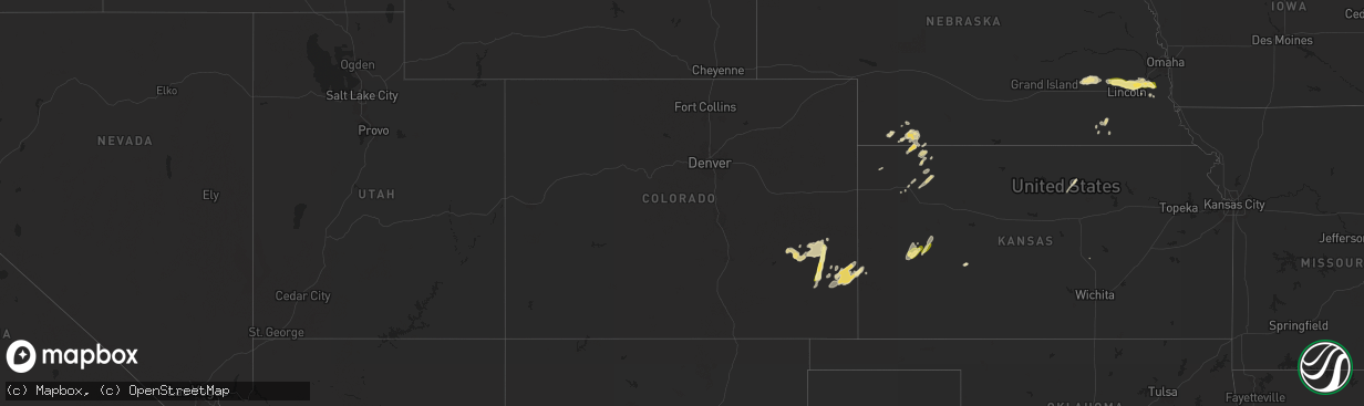 Hail map in Colorado on May 18, 2024