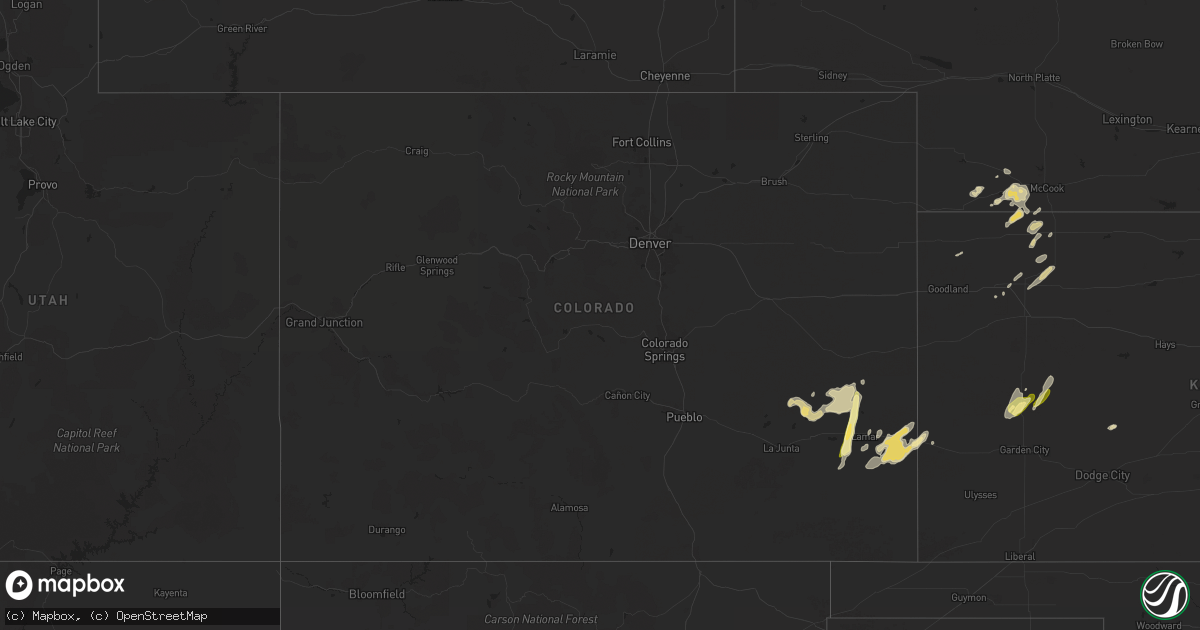 Hail map in Colorado on May 18, 2024