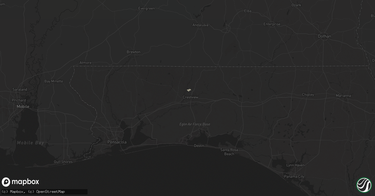 Hail map in Crestview, FL on May 18, 2024