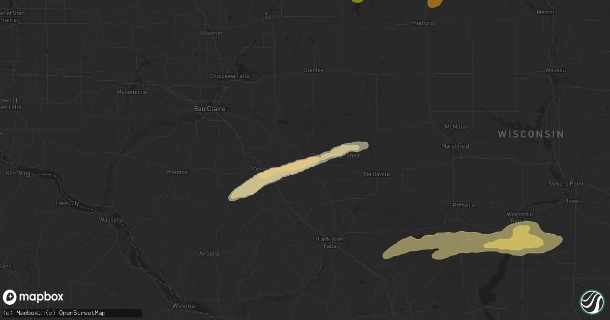 Hail map in Fairchild, WI on May 18, 2024