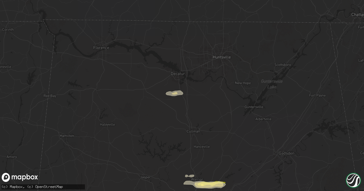 Hail map in Hartselle, AL on May 18, 2024