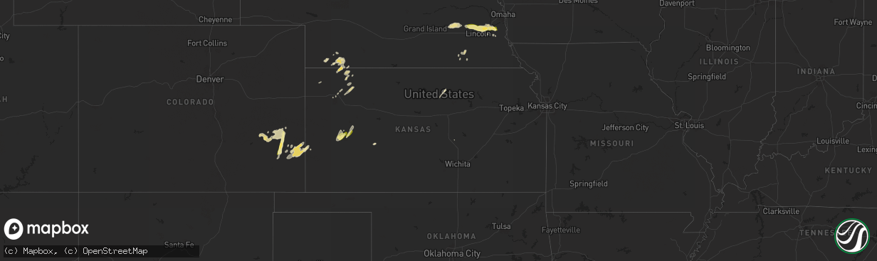 Hail map in Kansas on May 18, 2024
