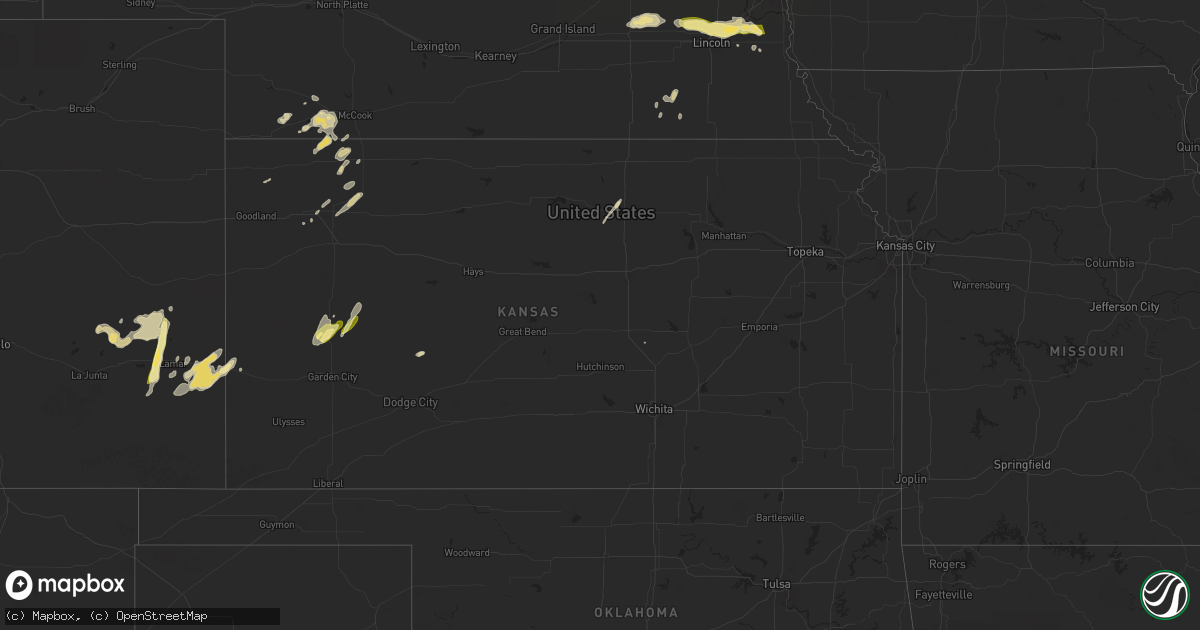 Hail map in Kansas on May 18, 2024