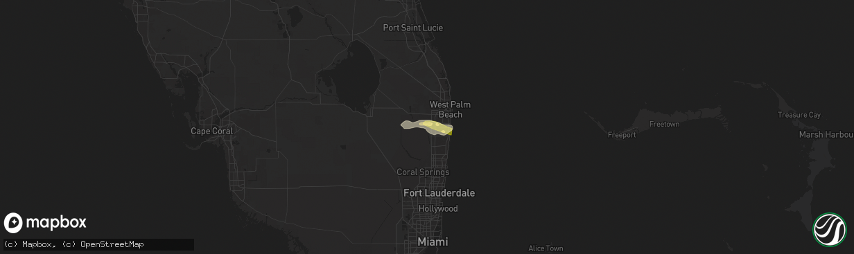 Hail map in Lake Worth, FL on May 18, 2024