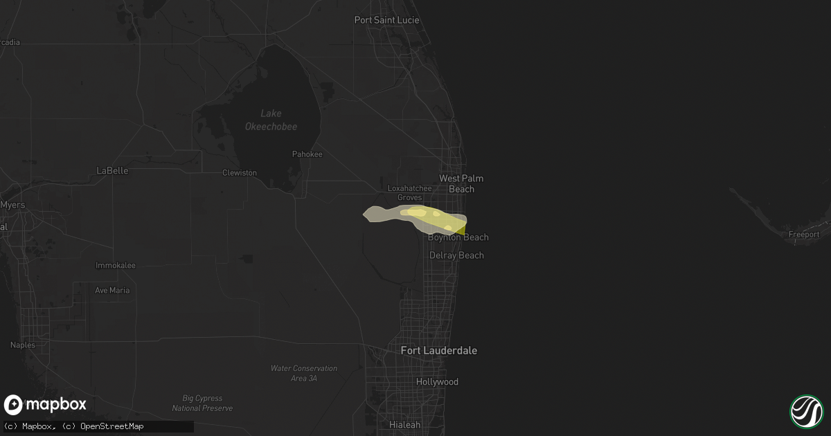 Hail map in Lake Worth, FL on May 18, 2024