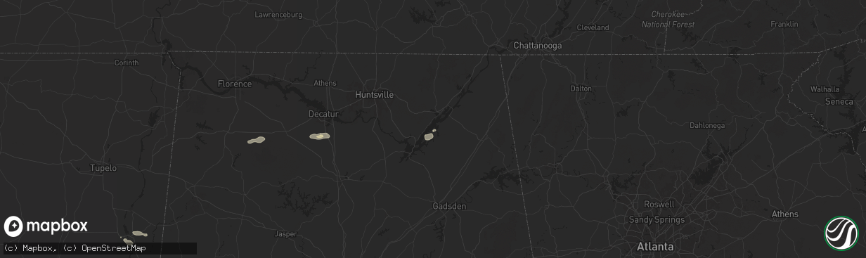 Hail map in Langston, AL on May 18, 2024