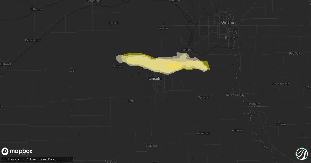 Hail map in Lincoln, NE on May 18, 2024