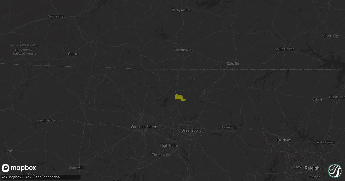 Hail map in Madison, NC on May 18, 2024