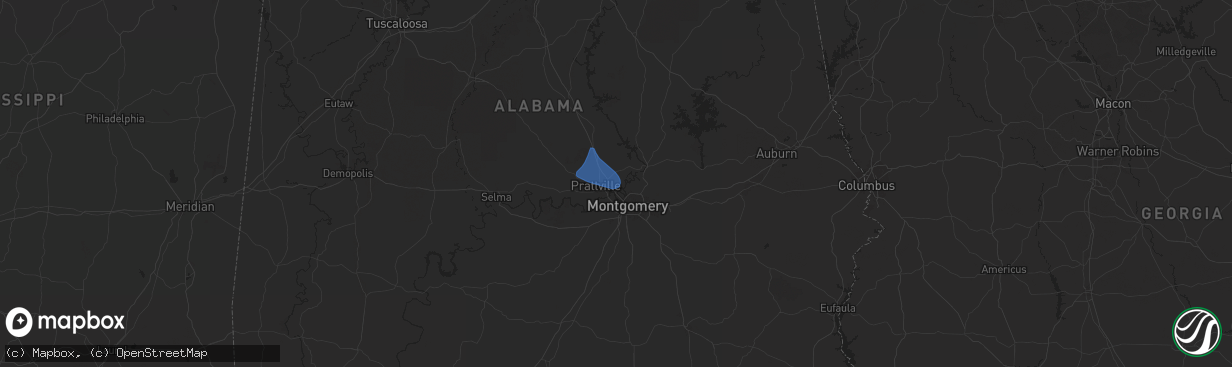 Hail map in Millbrook, AL on May 18, 2024
