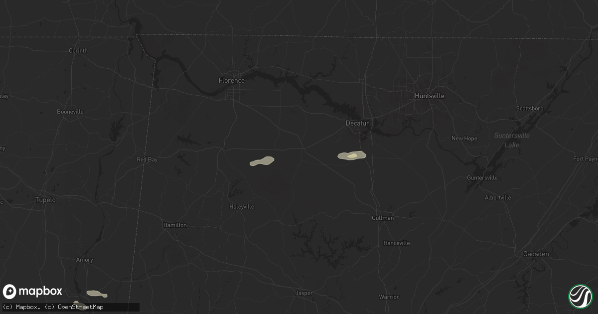 Hail map in Moulton, AL on May 18, 2024