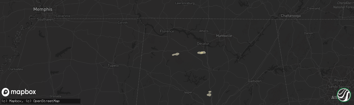 Hail map in Mount Hope, AL on May 18, 2024
