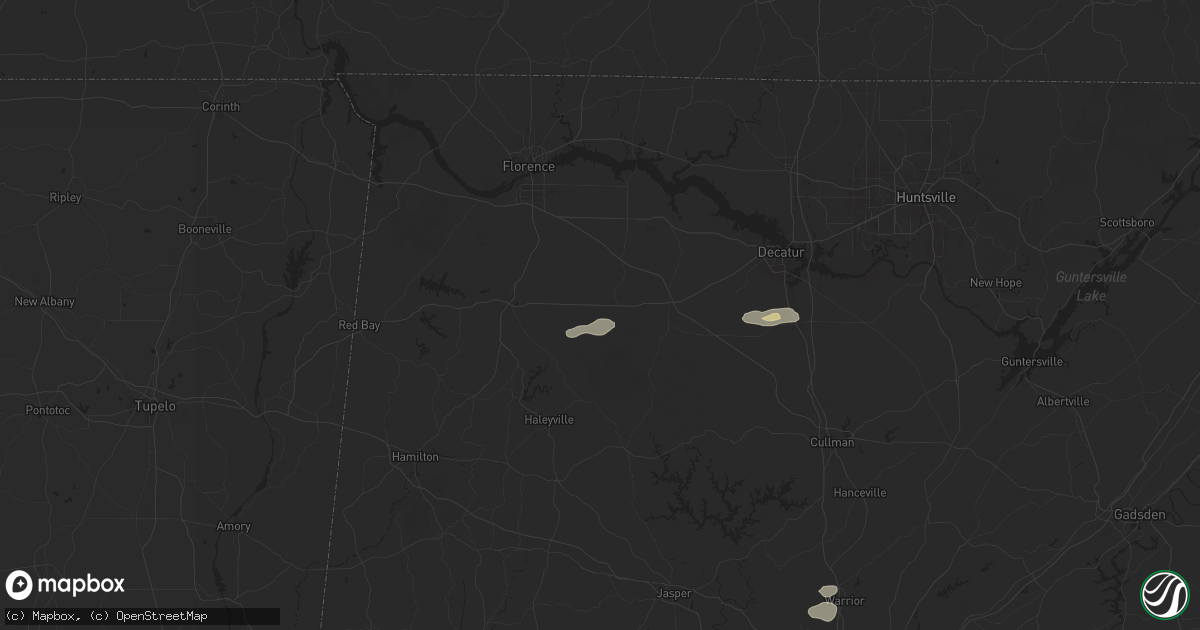 Hail map in Mount Hope, AL on May 18, 2024