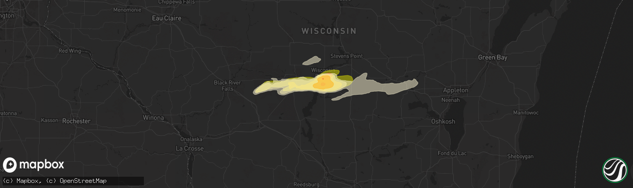 Hail map in Nekoosa, WI on May 18, 2024