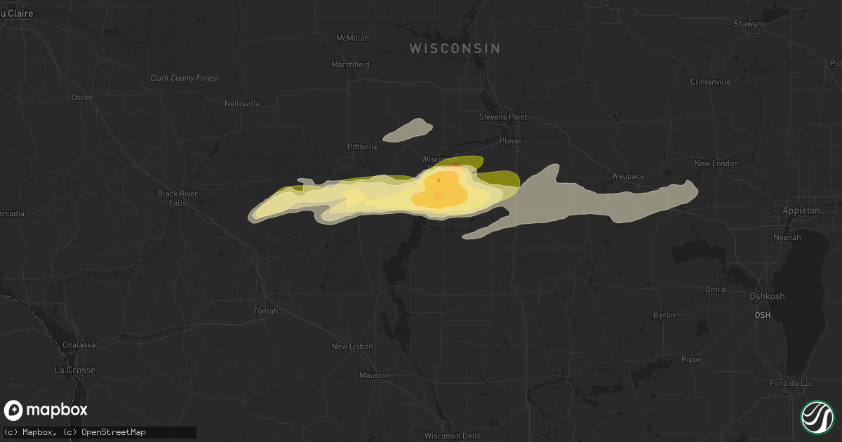 Hail map in Nekoosa, WI on May 18, 2024