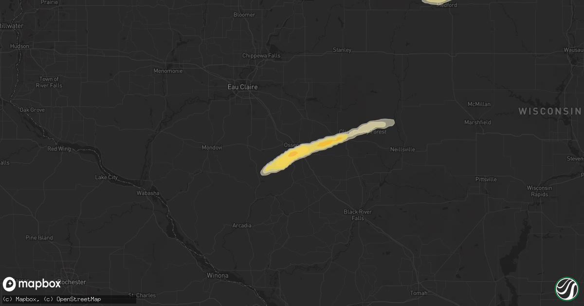 Hail map in Osseo, WI on May 18, 2024