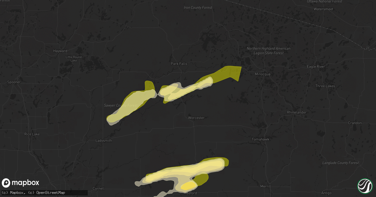 Hail map in Phillips, WI on May 18, 2024