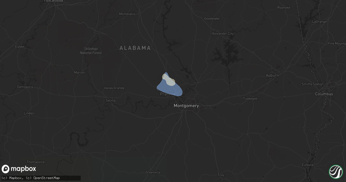 Hail map in Prattville, AL on May 18, 2024