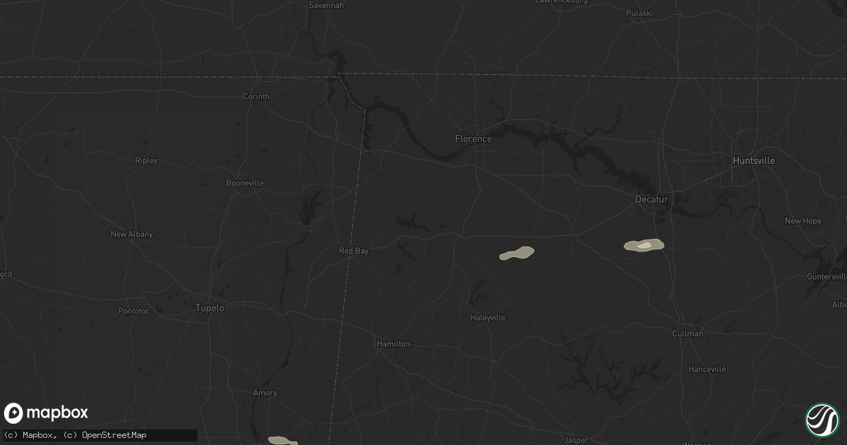 Hail map in Russellville, AL on May 18, 2024