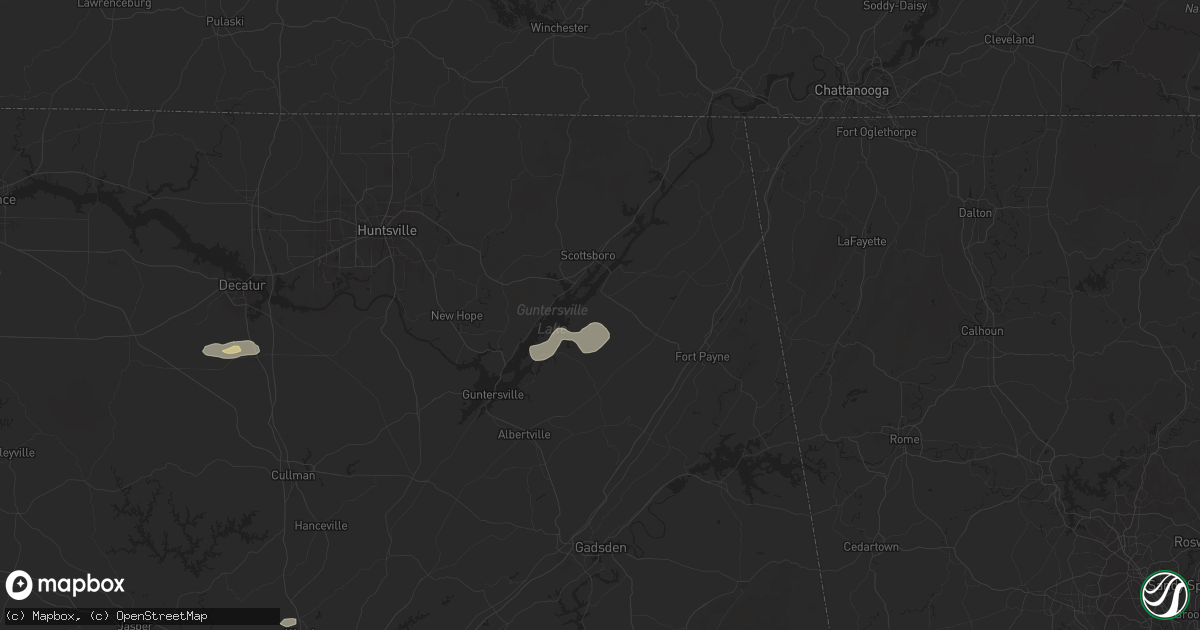 Hail map in Section, AL on May 18, 2024