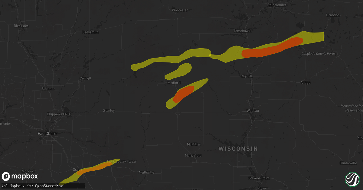 Hail map in Stetsonville, WI on May 18, 2024