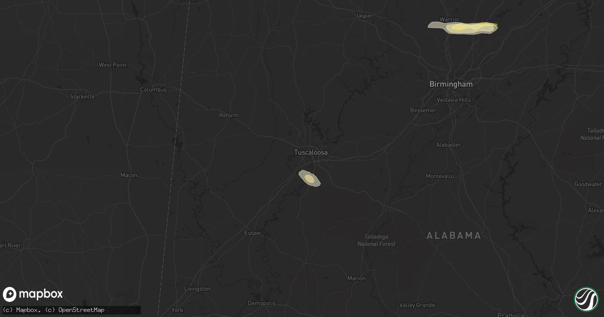 Hail map in Tuscaloosa, AL on May 18, 2024