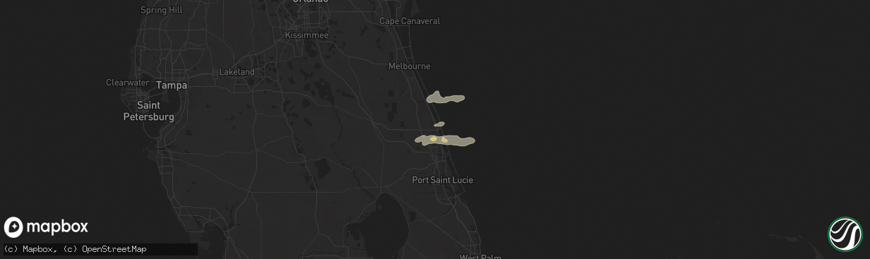Hail map in Vero Beach, FL on May 18, 2024