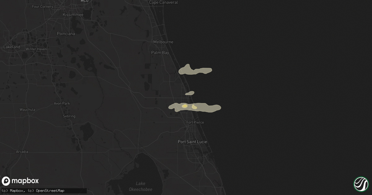 Hail map in Vero Beach, FL on May 18, 2024