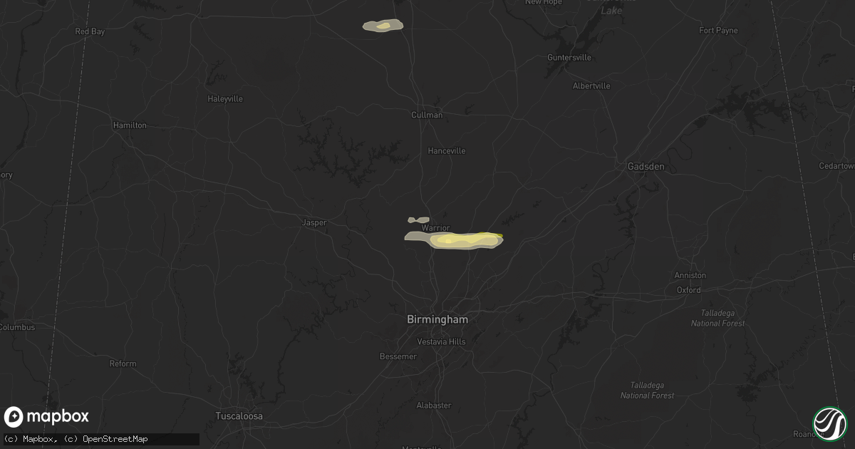 Hail map in Warrior, AL on May 18, 2024
