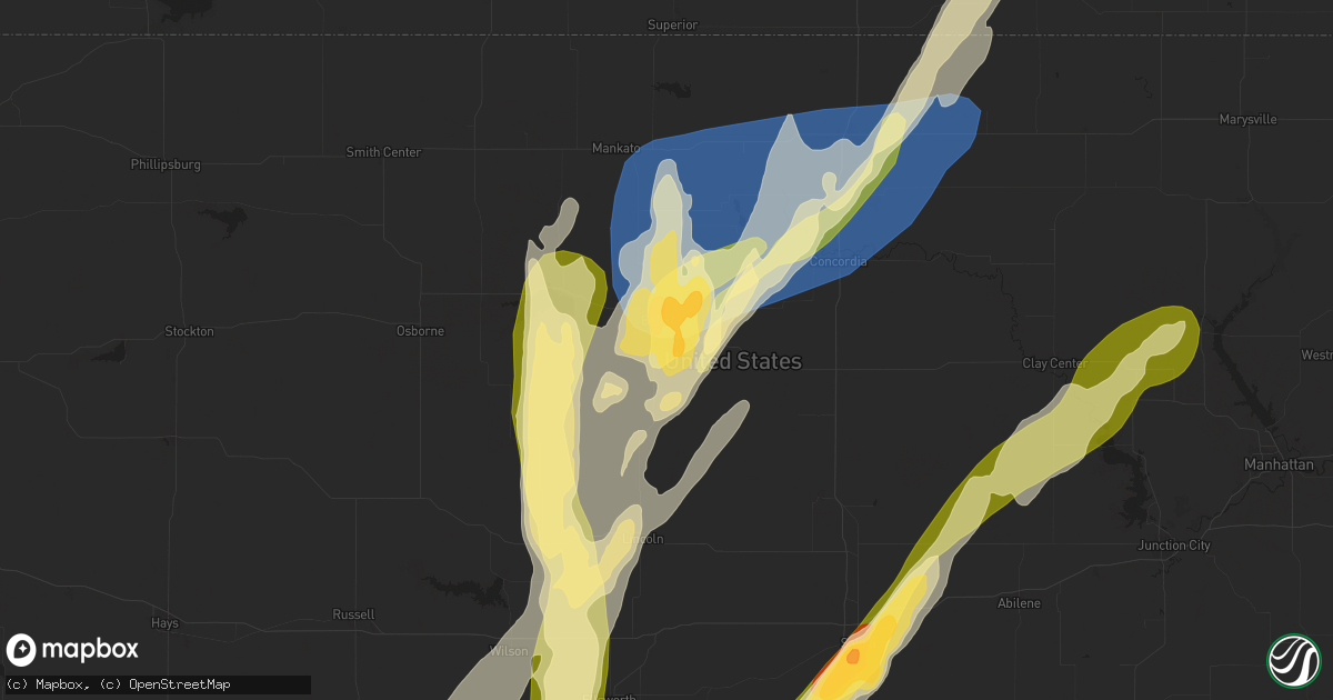 Hail map in Beloit, KS on May 18, 2025