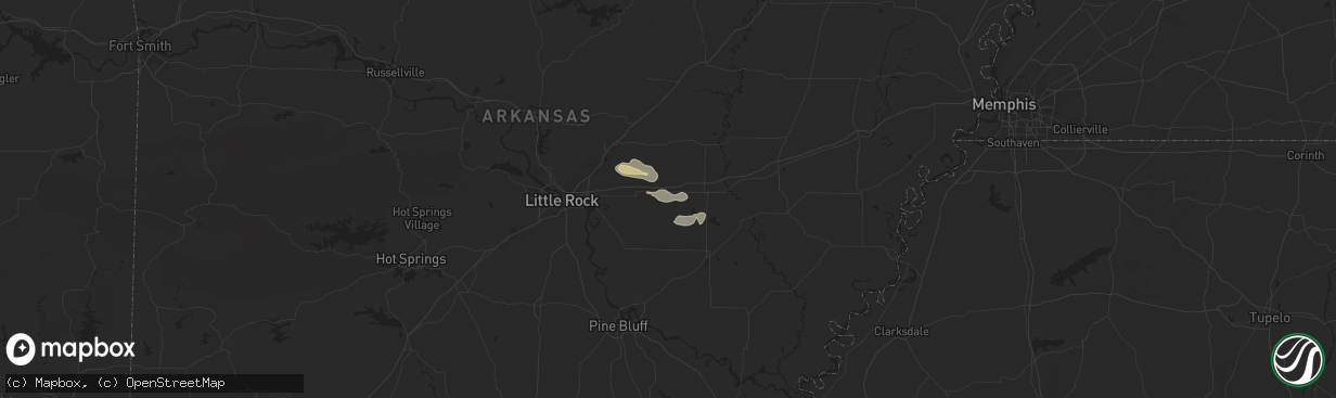 Hail map in Carlisle, AR on May 18, 2025