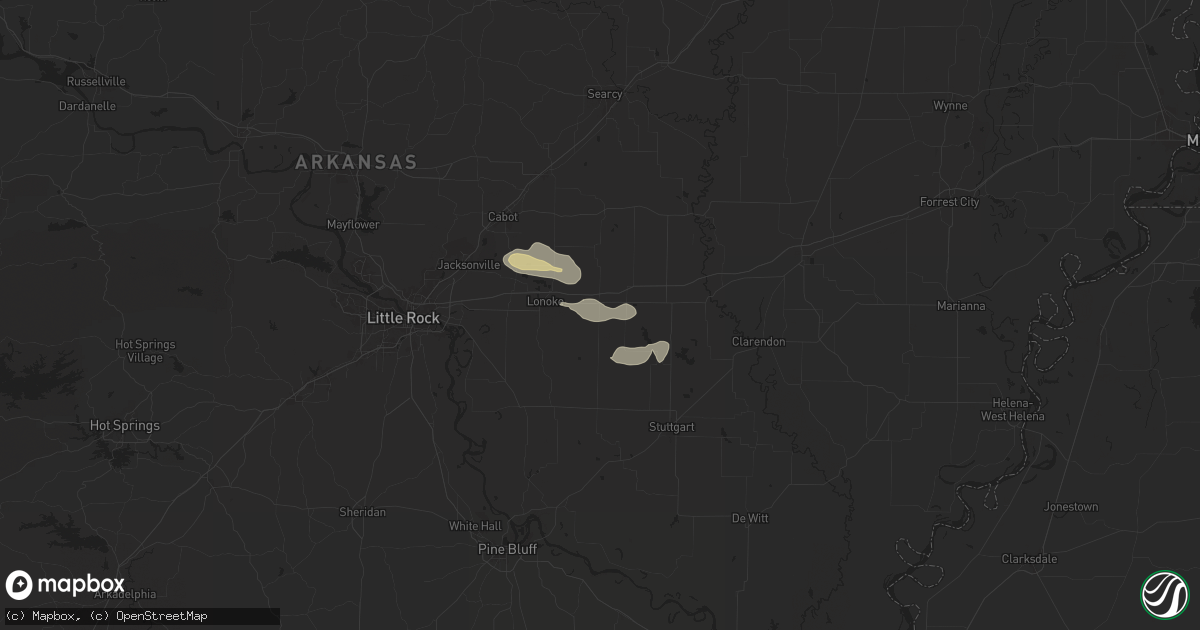 Hail map in Carlisle, AR on May 18, 2025