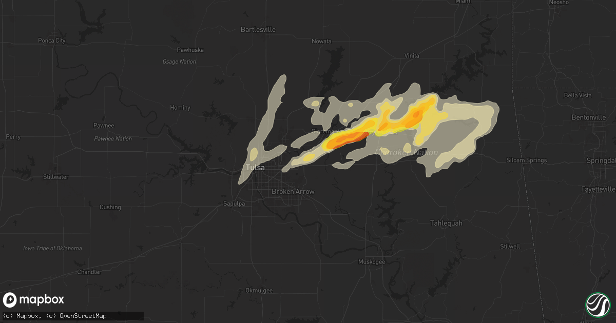 Hail map in Catoosa, OK on May 18, 2025