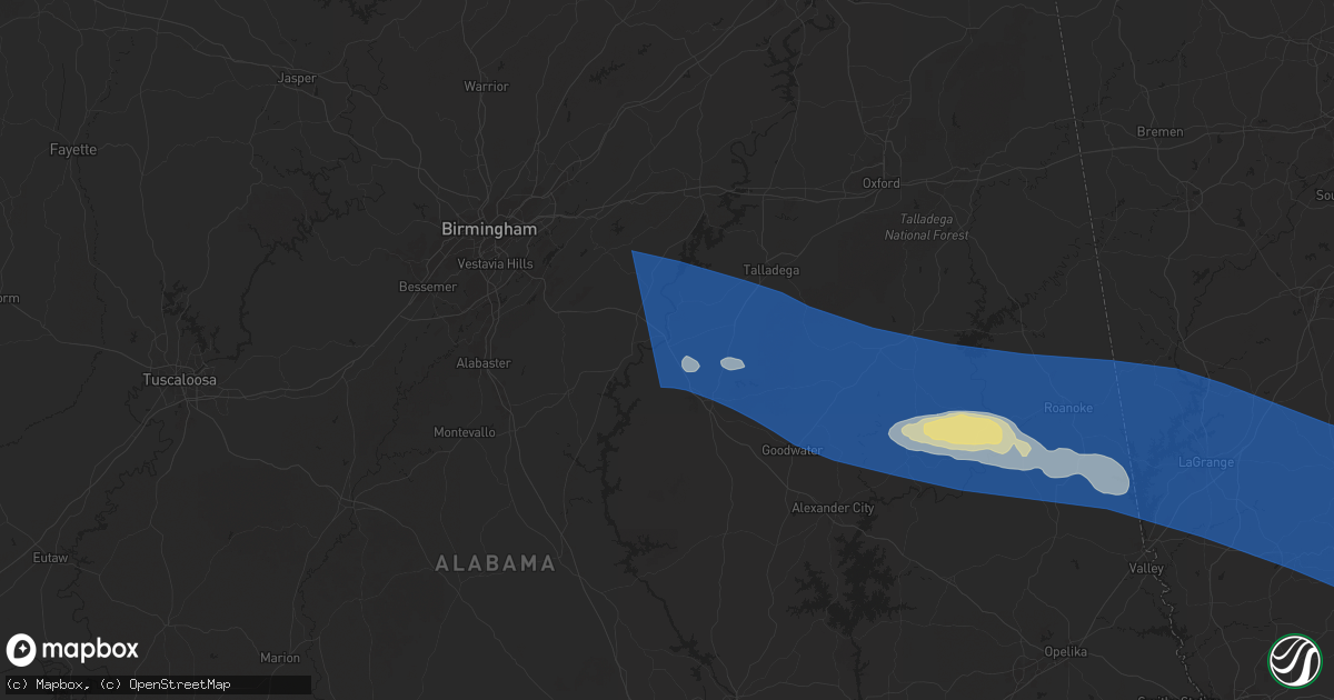 Hail map in Childersburg, AL on May 18, 2025