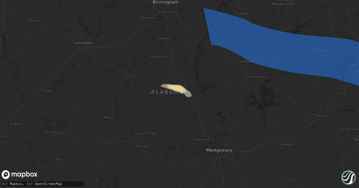 Hail map in Clanton, AL on May 18, 2025