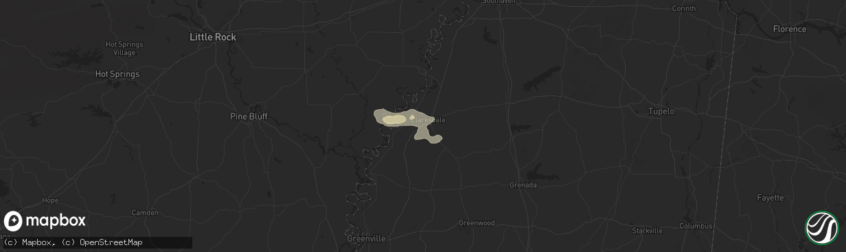Hail map in Clarksdale, MS on May 18, 2025