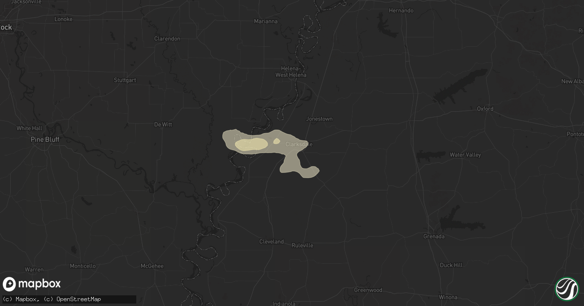 Hail map in Clarksdale, MS on May 18, 2025