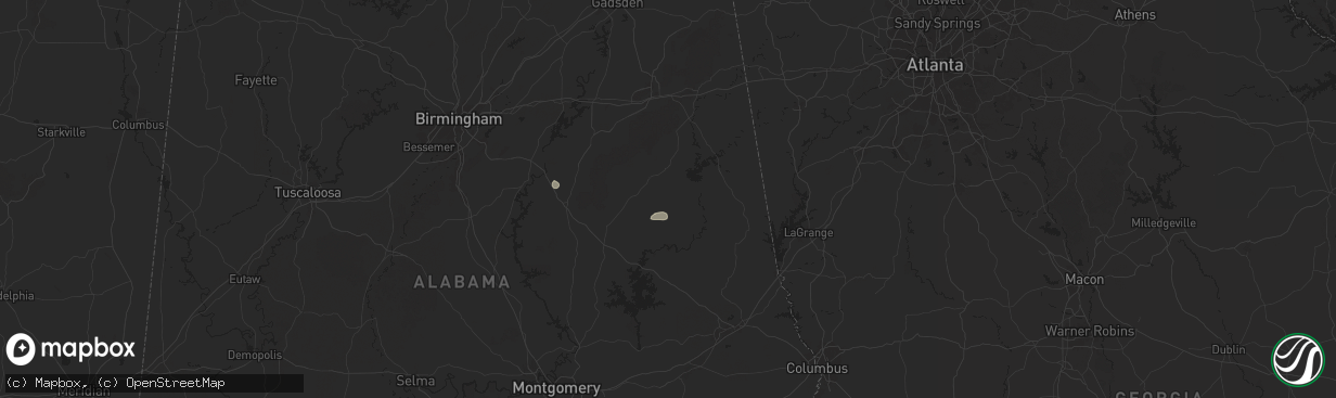 Hail map in Cragford, AL on May 18, 2025