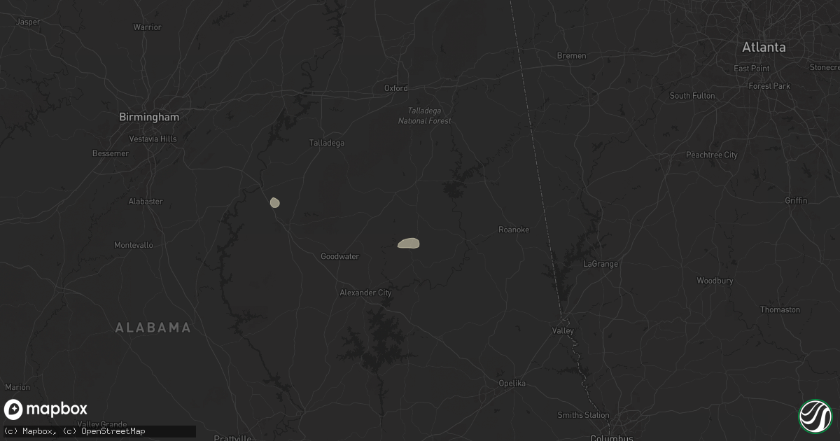 Hail map in Cragford, AL on May 18, 2025