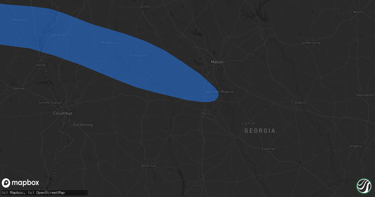 Hail map in Fort Valley, GA on May 18, 2025