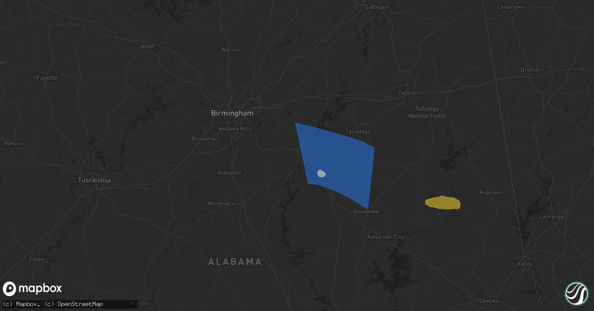 Hail map in Harpersville, AL on May 18, 2025