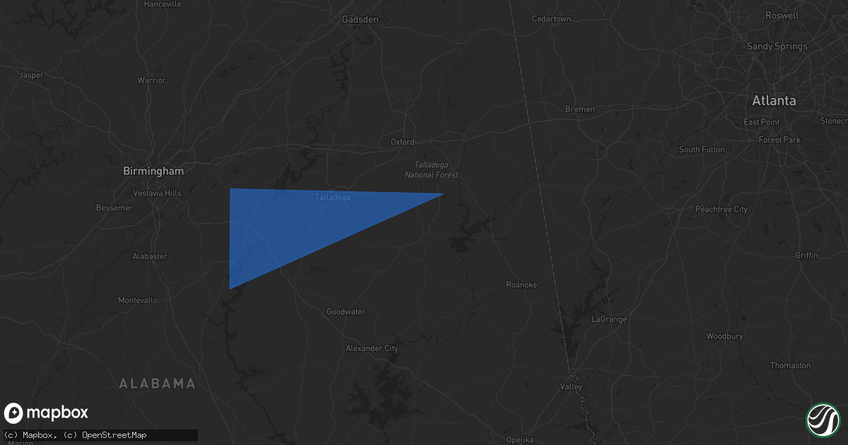 Hail map in Lineville, AL on May 18, 2025