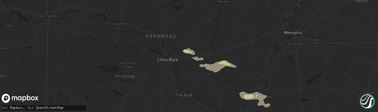 Hail map in Lonoke, AR on May 18, 2025