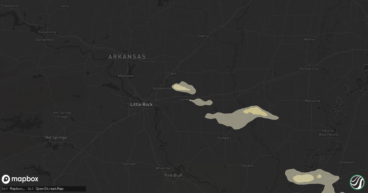 Hail map in Lonoke, AR on May 18, 2025