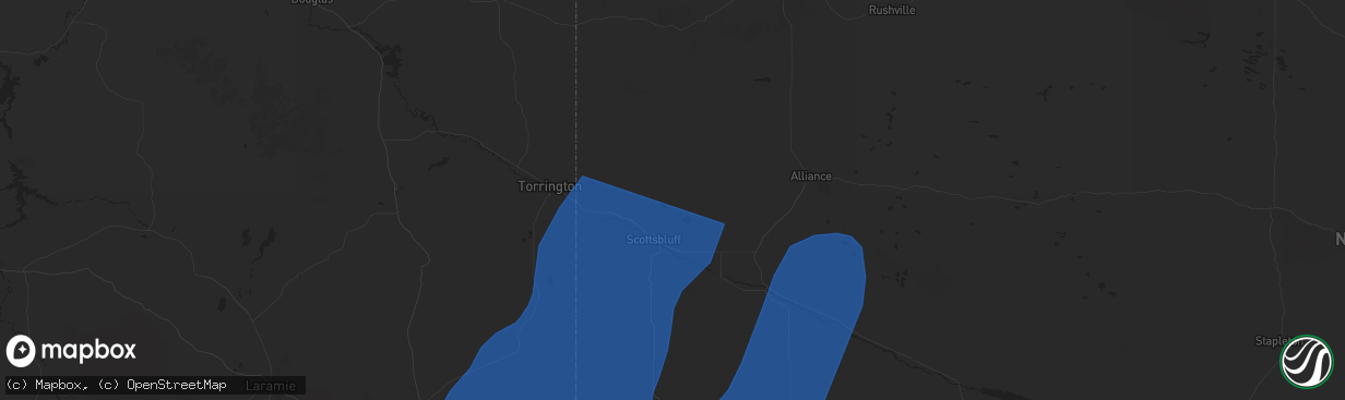 Hail map in Scottsbluff, NE on May 18, 2025