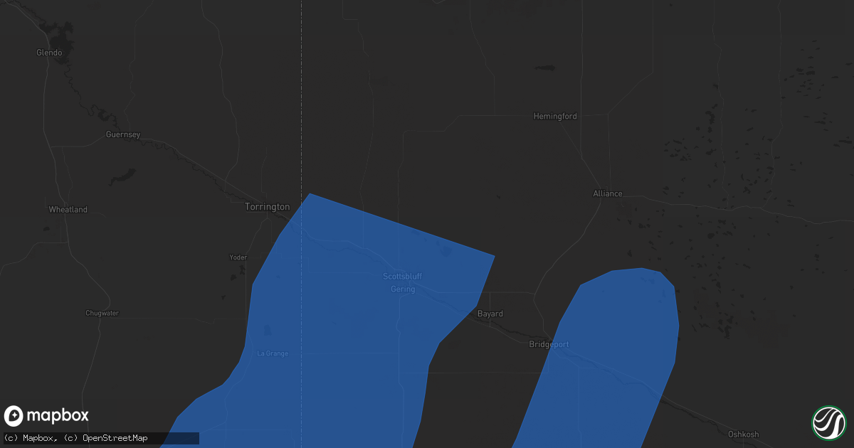 Hail map in Scottsbluff, NE on May 18, 2025