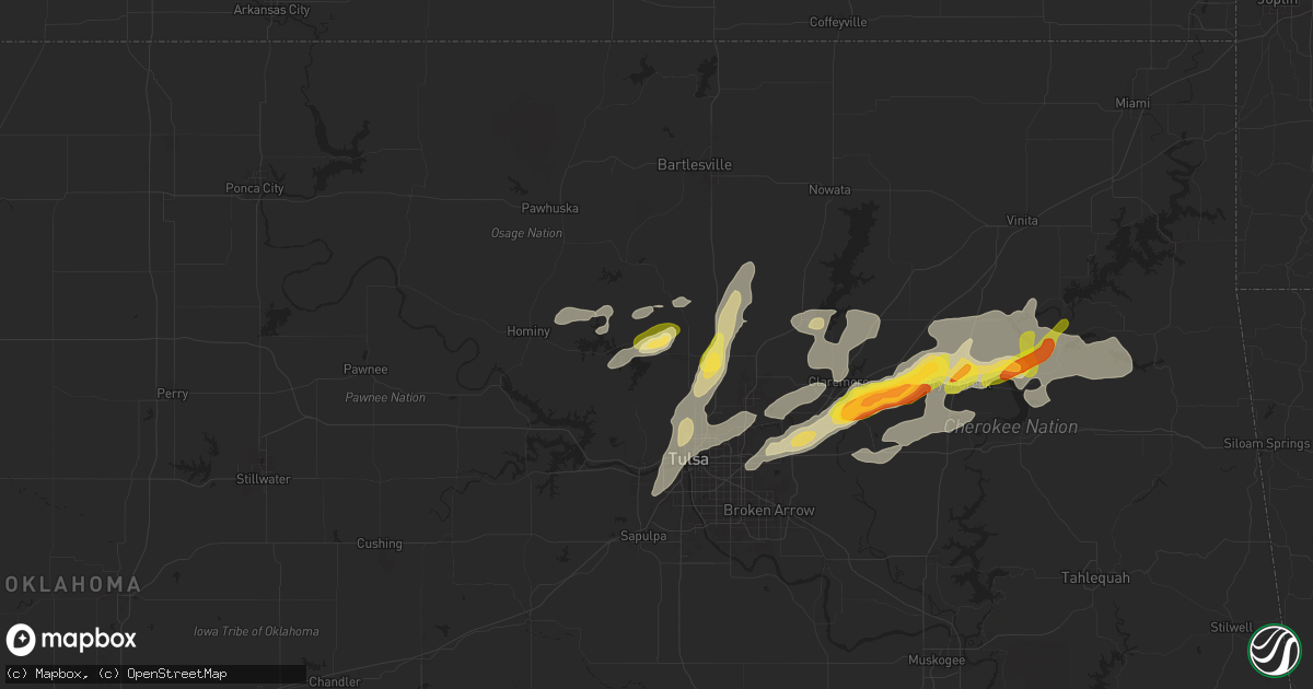 Hail map in Skiatook, OK on May 18, 2025