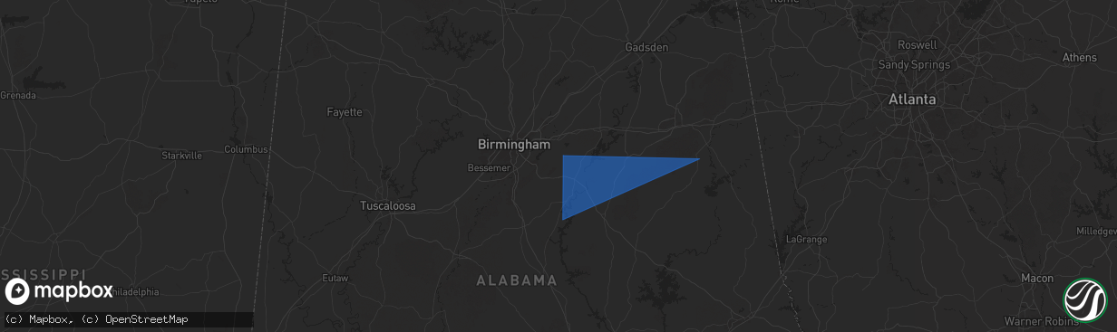 Hail map in Sterrett, AL on May 18, 2025