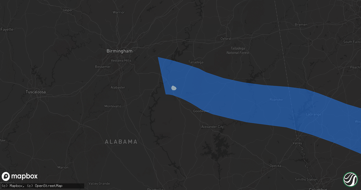 Hail map in Sylacauga, AL on May 18, 2025