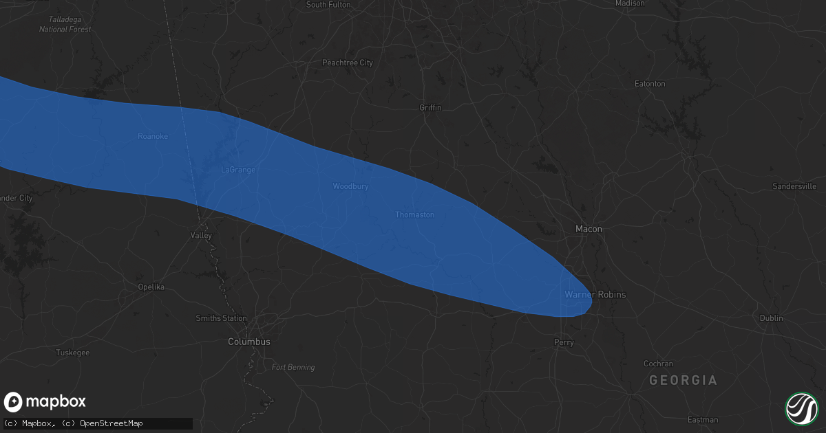 Hail map in Thomaston, GA on May 18, 2025