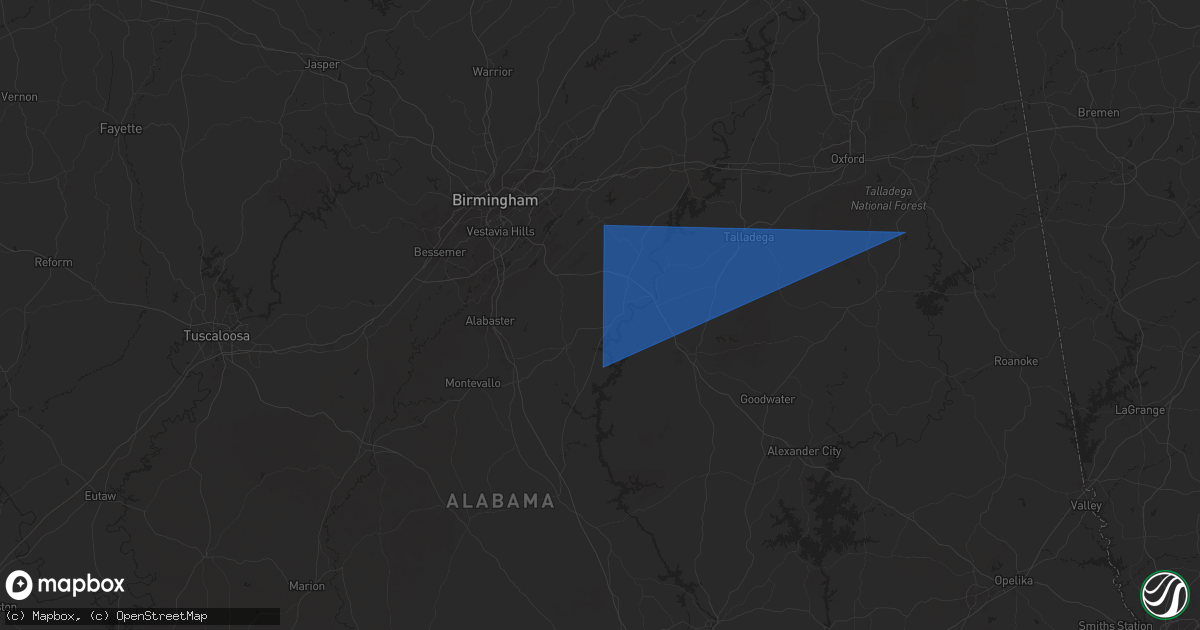 Hail map in Wilsonville, AL on May 18, 2025